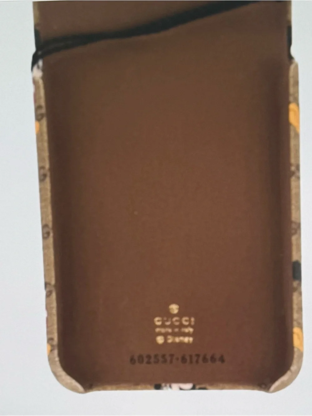 Gucci, NwTs Brown Leather Disney iPhone max Case, includes gift box